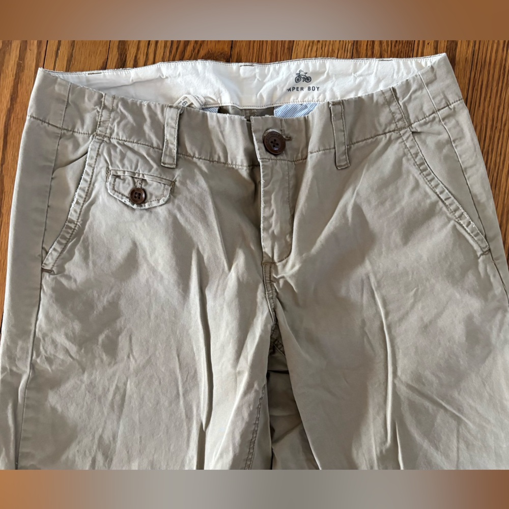 Anthropologie Paper Boy Ankle Khaki Pants - Light Taupe